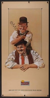 5t370 LAUREL & HARDY COMEDY CLASSICS video special 20x40 '87 Nelson art of Stan & Oliver!