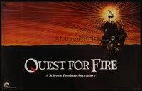 5t406 QUEST FOR FIRE teaser special 25x40 '81 Rae Dawn Chong, great artwork of prehistoric cavemen!