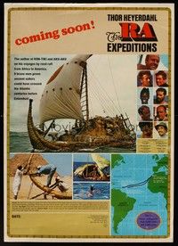 5t407 RA EXPEDITIONS advance special 17x24 '72 Thor Heyerdahl re-creates travel to The New World!