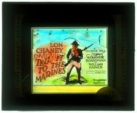 5v182 TELL IT TO THE MARINES glass slide '26 great image of soldier Lon Chaney w/ rifle & bayonet!