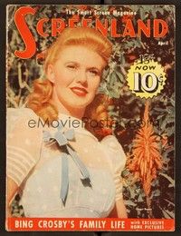 5v085 SCREENLAND magazine April 1939 portrait of Ginger Rogers as Irene Castle!