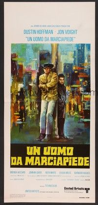 5x090 MIDNIGHT COWBOY Italian locandina R80 Dustin Hoffman, Jon Voight, John Schlesinger classic!