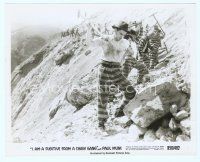 6a251 I AM A FUGITIVE FROM A CHAIN GANG 8x10 still R56 close up of Paul Muni busting rocks!