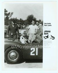 6a282 JOHNNY DARK 8x10 still '54 athletic Tony Curtis by race car and full movie credits!