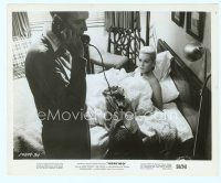 6a575 VERTIGO 8x10 still '58 Hitchcock, sexy blonde kim Novak in bed watches Stewart on phone!