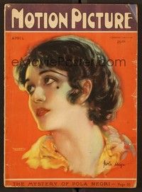 6b099 MOTION PICTURE magazine April 1925 wonderful art of Pola Negri by M. Paddock!