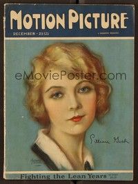 6b107 MOTION PICTURE magazine December 1925 artwork of pretty Lillian Gish by Marland Stone!