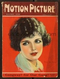 6b106 MOTION PICTURE magazine November 1925 art portrait of pretty May McAvoy by Marland Stone!