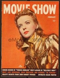 6b130 MOVIE SHOW magazine February 1944 Ida Lupino in cool gold outfit from In Our Time!