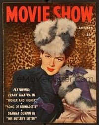 6b129 MOVIE SHOW magazine January 1944 Rosalind Russell from What a Woman by Hurrell!