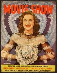 6b131 MOVIE SHOW magazine March 1944 great portrait of Deanna Durbin from Christmas Holiday!