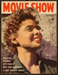 6b126 MOVIE SHOW magazine October 1943 Ingrid Bergman with short hair from For Whom the Bell Tolls