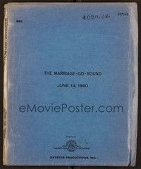 6b242 MARRIAGE-GO-ROUND revised final draft script June 14, 1960, screenplay by Leslie Stevens!