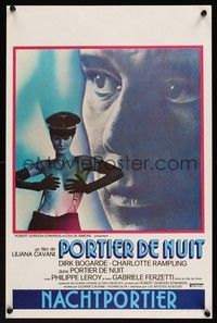 6g186 NIGHT PORTER Belgian '74 Il Portiere di notte, Dirk Bogarde, sexy topless Charlotte Rampling