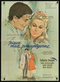 6g249 UMBRELLAS OF CHERBOURG Danish '64 Les Parapluies de Cherbourg, Deneuve, great Nordberg art!