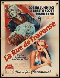 6g125 PAID IN FULL French 23x32 '50 Robert Cummings, Soubie art of Lizabeth Scott & Diana Lynn!