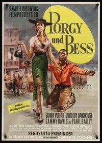 6g353 PORGY & BESS style B German '60 wonderful Rehak art of Sidney Poitier & Dorothy Dandridge!