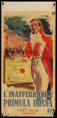 6g290 ELUSIVE PIMPERNEL Italian locandina '50 Powell & Pressburger, Cesselon art of David Niven!