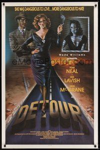 6h124 DETOUR 1sh '92 Tom Neal Jr, Lea Lavish, great art from film noir remake!