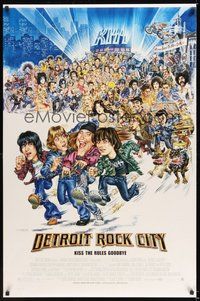 6h125 DETROIT ROCK CITY DS 1sh '99 KISS, Edward Furlong, great wacky art by Phil Roberts!