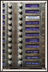 6h337 MIGHTY APHRODITE 1sh '95 Mira Sorvino, Woody Allen directed, cool call box design!