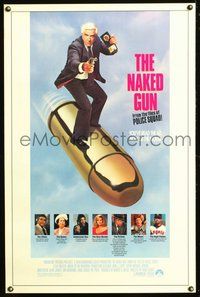 6h357 NAKED GUN 1sh '88 Leslie Nielsen in Police Squad screwball crime classic, great image!