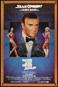 6h363 NEVER SAY NEVER AGAIN 1sh '83 art of Sean Connery as James Bond 007 by R. Obrero!