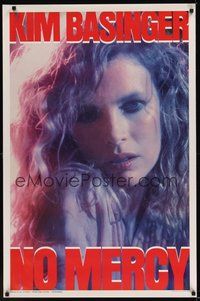 6h370 NO MERCY teaser 1sh '86 extreme close up of sexy Kim Basinger!