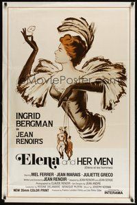 6h382 PARIS DOES STRANGE THINGS 1sh R80s Jean Renoir's Elena et les hommes, Ingrid Bergman