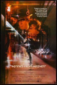 6h387 PENNIES FROM HEAVEN 1sh '81 great Bob Peak art of Steve Martin & sexy Bernadette Peters