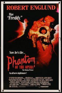 6h391 PHANTOM OF THE OPERA 1sh '89 Robert Englund was Freddy and now he's the phantom!