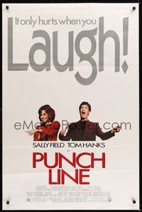 6h407 PUNCHLINE 1sh '88 by would-be comic Sally Field, who's close up with Tom Hanks!