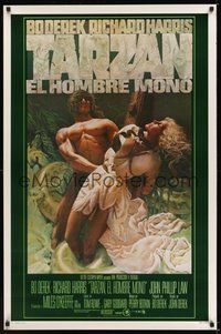 6h499 TARZAN THE APE MAN Spanish/U.S. 1sh '81 directed by John Derek, art of sexy Bo Derek by Michaelson!