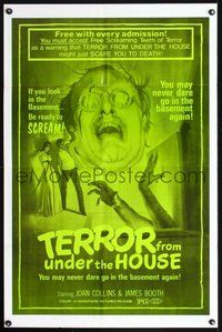 6h503 TERROR FROM UNDER THE HOUSE 1sh '76 if you look in the basement, be ready to SCREAM!