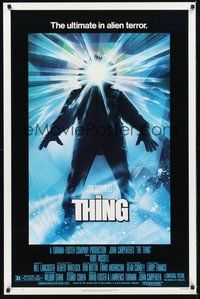 6h513 THING new credit 1sh '82 John Carpenter, cool sci-fi horror art, the ultimate in alien terror