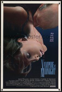 6h540 VAMPIRE AT MIDNIGHT 1sh '87 he's only dead until dark, great image of him feeding on girl!