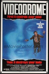 6h542 VIDEODROME 1sh '83 David Cronenberg, James Woods, Debbie Harry, sci-fi!