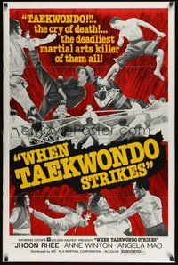 6h551 WHEN TAEKWONDO STRIKES 1sh '74 Jhoon Rhee, the cry of death, cool kung fu images!