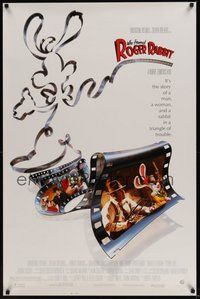 6h555 WHO FRAMED ROGER RABBIT 1sh '88 Robert Zemeckis, Bob Hoskins, sexy Jessica Rabbit!