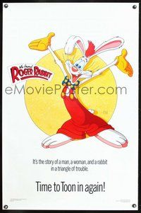 6h556 WHO FRAMED ROGER RABBIT Kilian style C 1sh '88 Robert Zemeckis, great cartoon art!