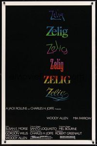 6h572 ZELIG 1sh '83 wacky Woody Allen directed fake mockumentary!