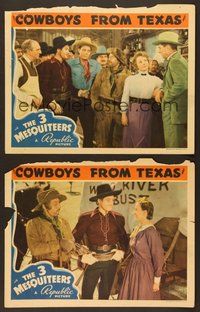 6j895 COWBOYS FROM TEXAS 2 LCs '39 The Three Mesquiteers, Raymond Hatton, Carole Landis!