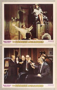 6j467 STRONGEST MAN IN THE WORLD 8 LCs '75 Walt Disney, teenage Kurt Russell, Phil Silvers!