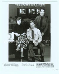 6k186 BROADCAST NEWS 8x10 still '87 portrait of William Hurt, Holly Hunter & Albert Brooks!