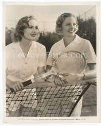 6k205 CAROLE LOMBARD candid 8x10 still '36 being given winning tennis racket by Alice Marble!