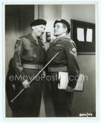 6k206 CARRY ON SERGEANT English 8x10 still '59 c/u of smiling soldiers William Hartnell & Bill Owen!