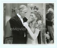 6k227 CLIMAX 8x10 still '44 close up of aged Boris Karloff silencing pretty Susanna Foster!