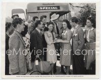 6k472 MOONLIGHT IN VERMONT 8x10 still '43 Gloria Jean greets her just arrived classmates!