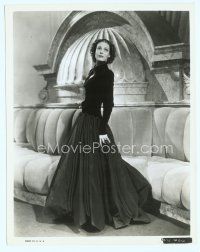 6m326 LORETTA YOUNG 8x10 still '37 in cool dress over elaborate background from Cafe Metropole!