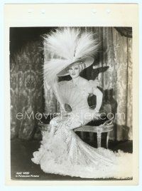 6m337 MAE WEST key book still '30s wonderful seated portrait in really elaborate dress!